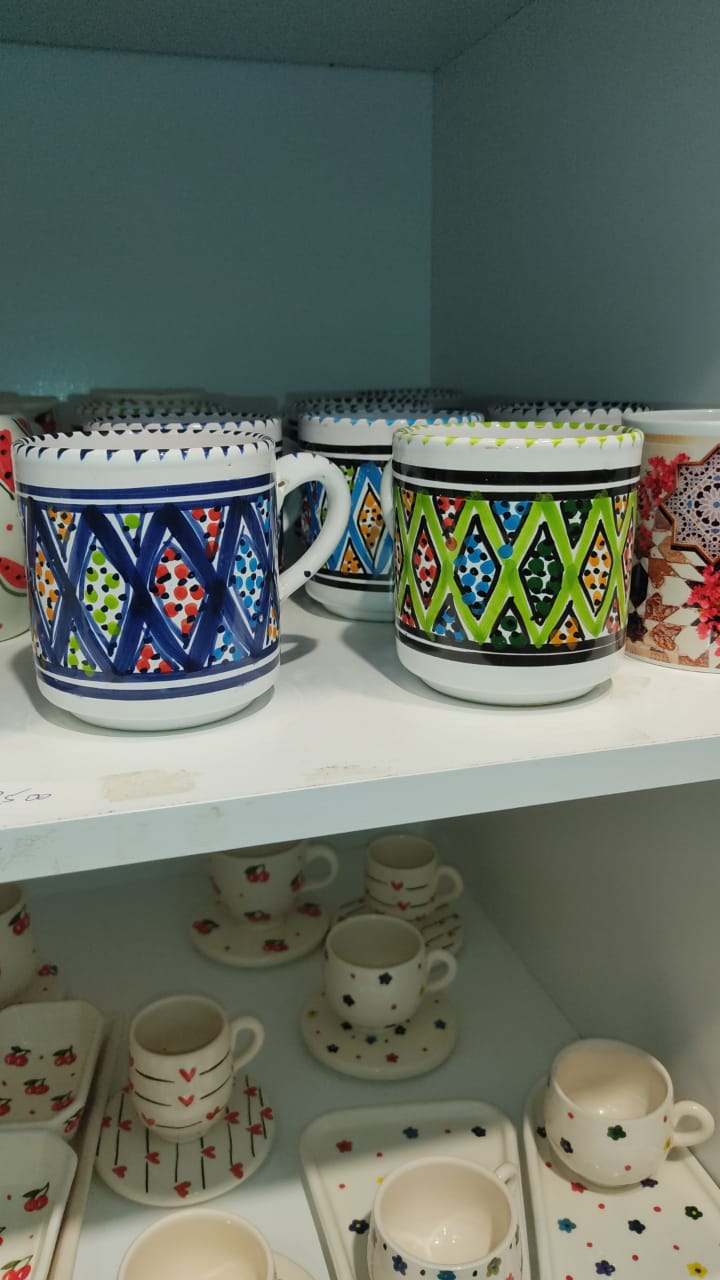 Mug Céramique Berbère Peint à la Main – Artisanat Algérien