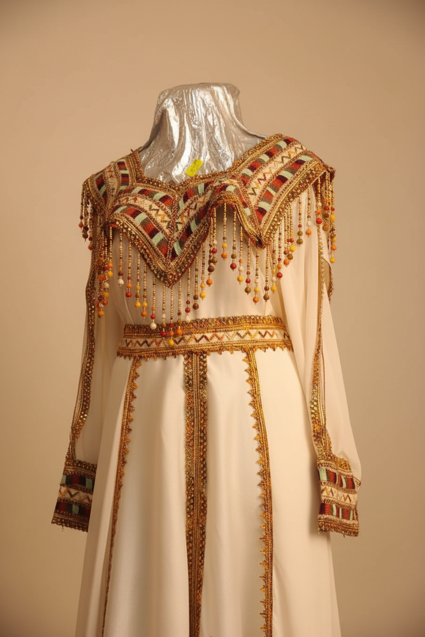 Détail broderies dorées robe kabyle