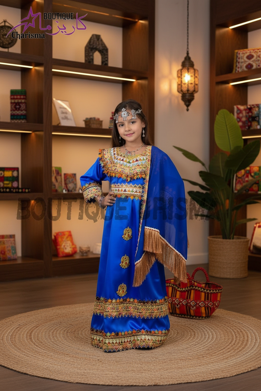 Robe Kabyle Enfant Bleue – fond boutique