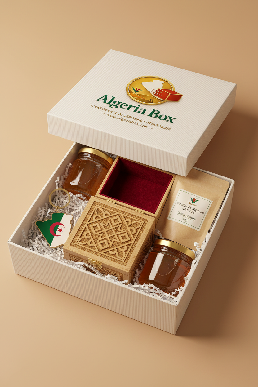 Coffret Découverte Algeria Box — Boîte Sculptée Velours Rouge