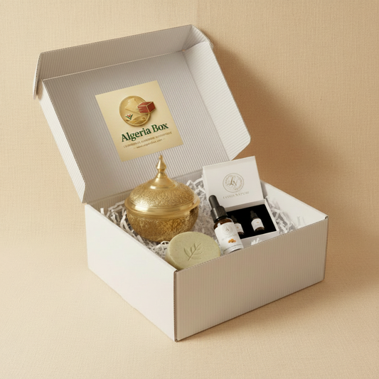 Coffret Prestige – logo Algeria Box sur couvercle