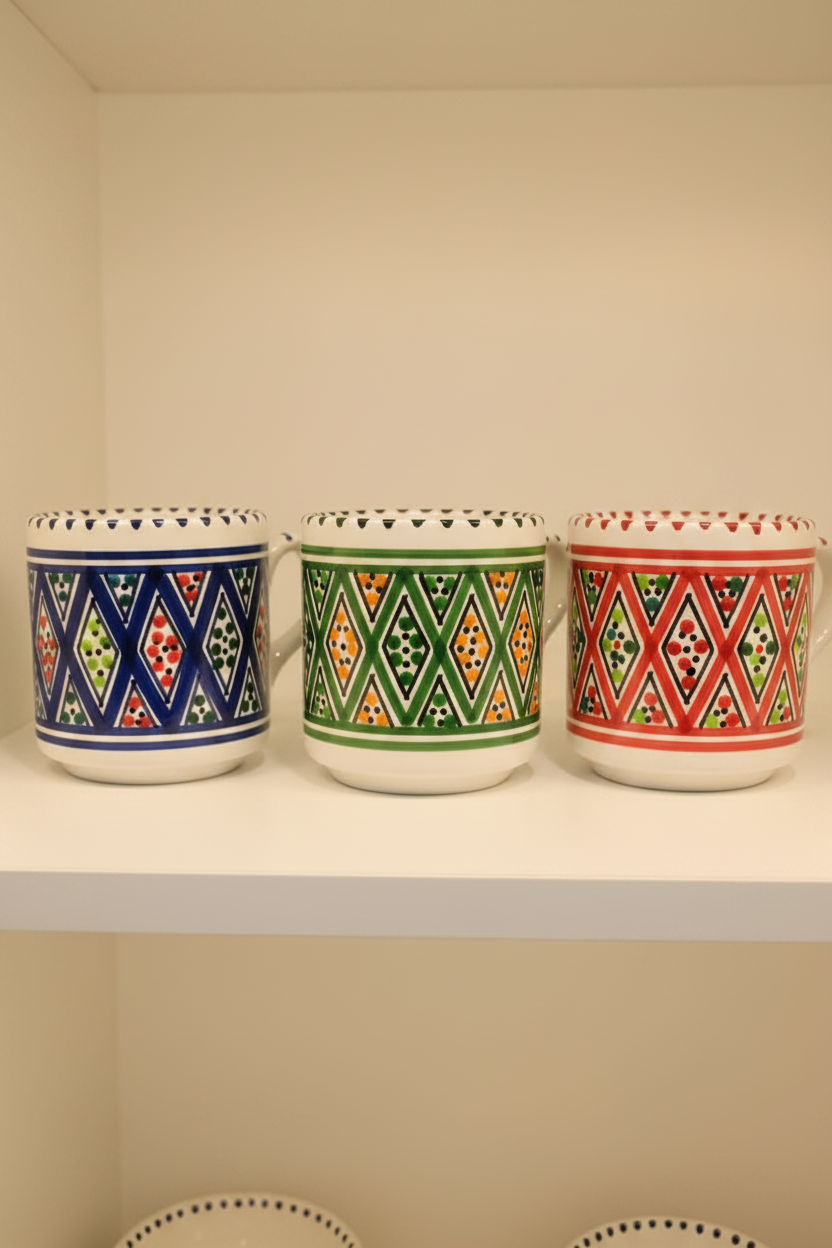 Mugs Céramique Berbère - 4 couleurs
