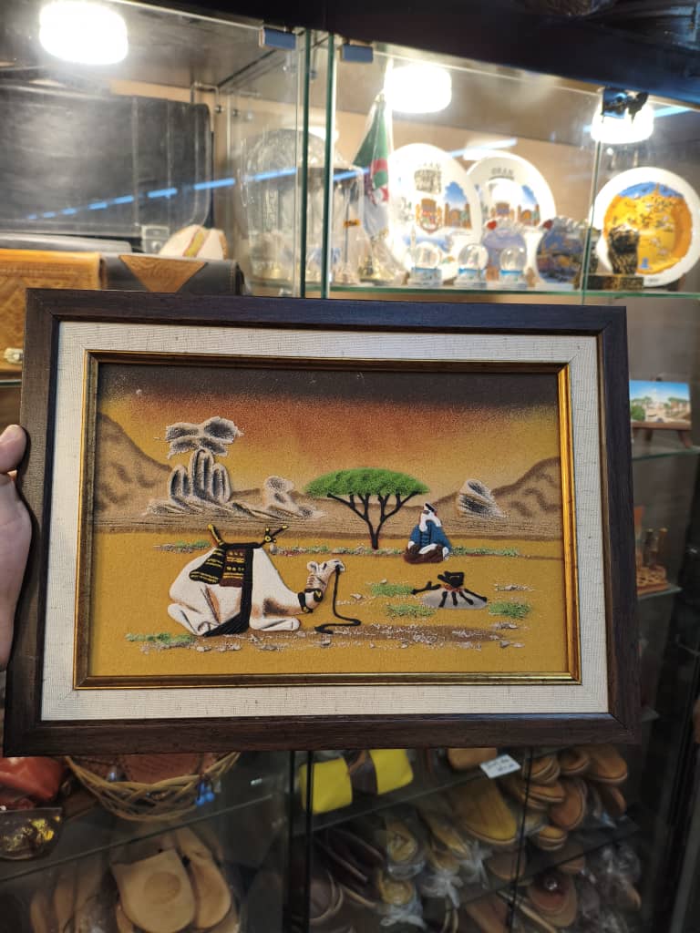 Tableau du désert en bois